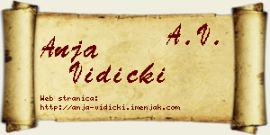 Anja Vidicki vizit kartica